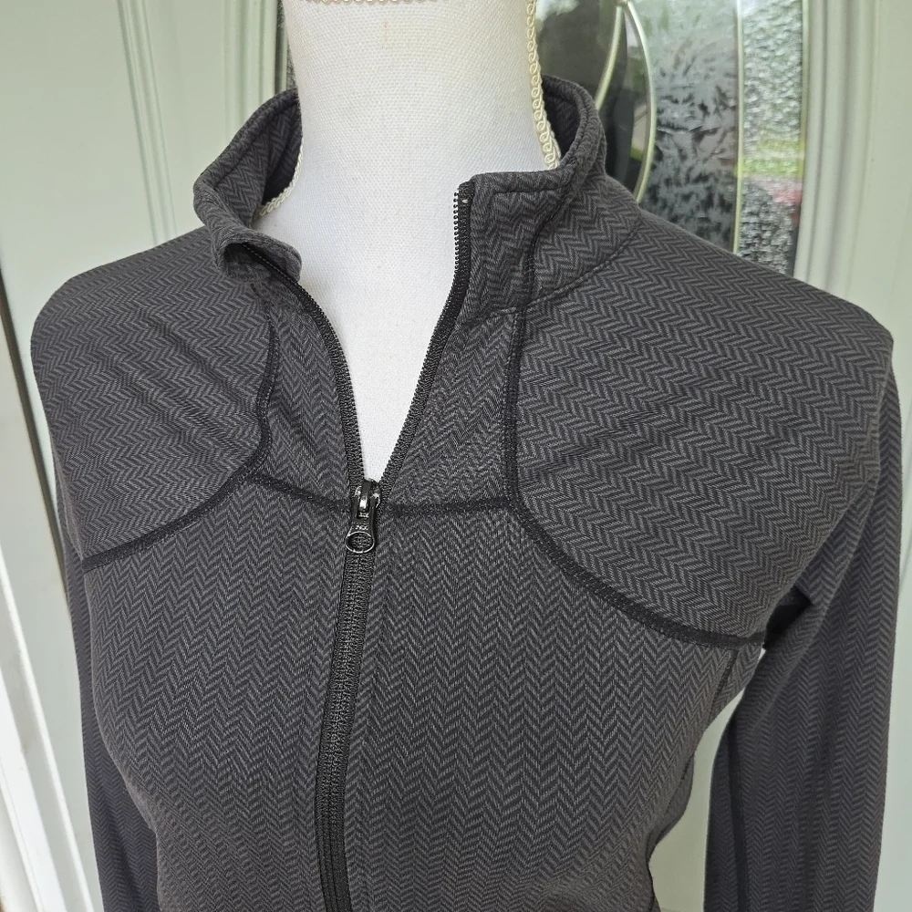 Lululemon Jacket Black Gray Herringbone